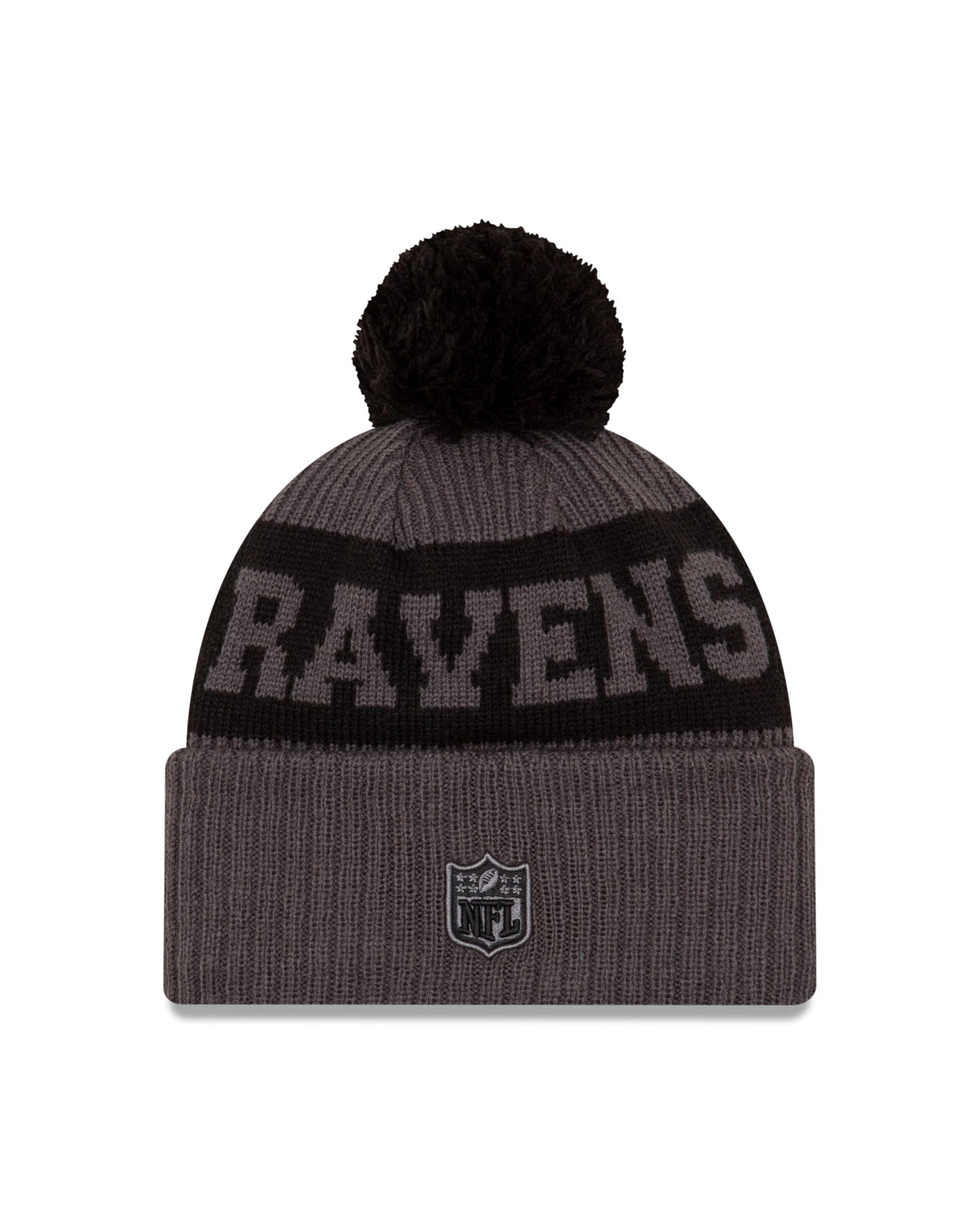 Baltmore Ravens Sport Knit Gray sideline Hat W/Pom