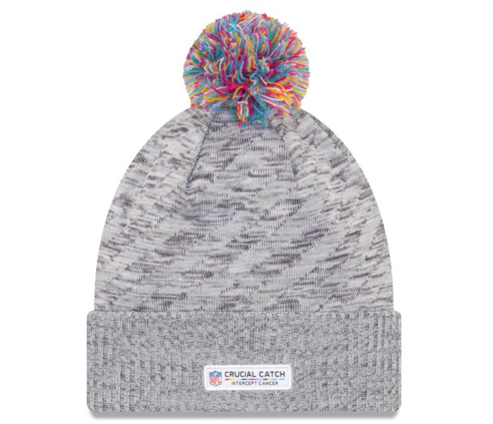 Washington Football New Era NFL Crucial Catch Cuffed Pom Knit Hat - Gray