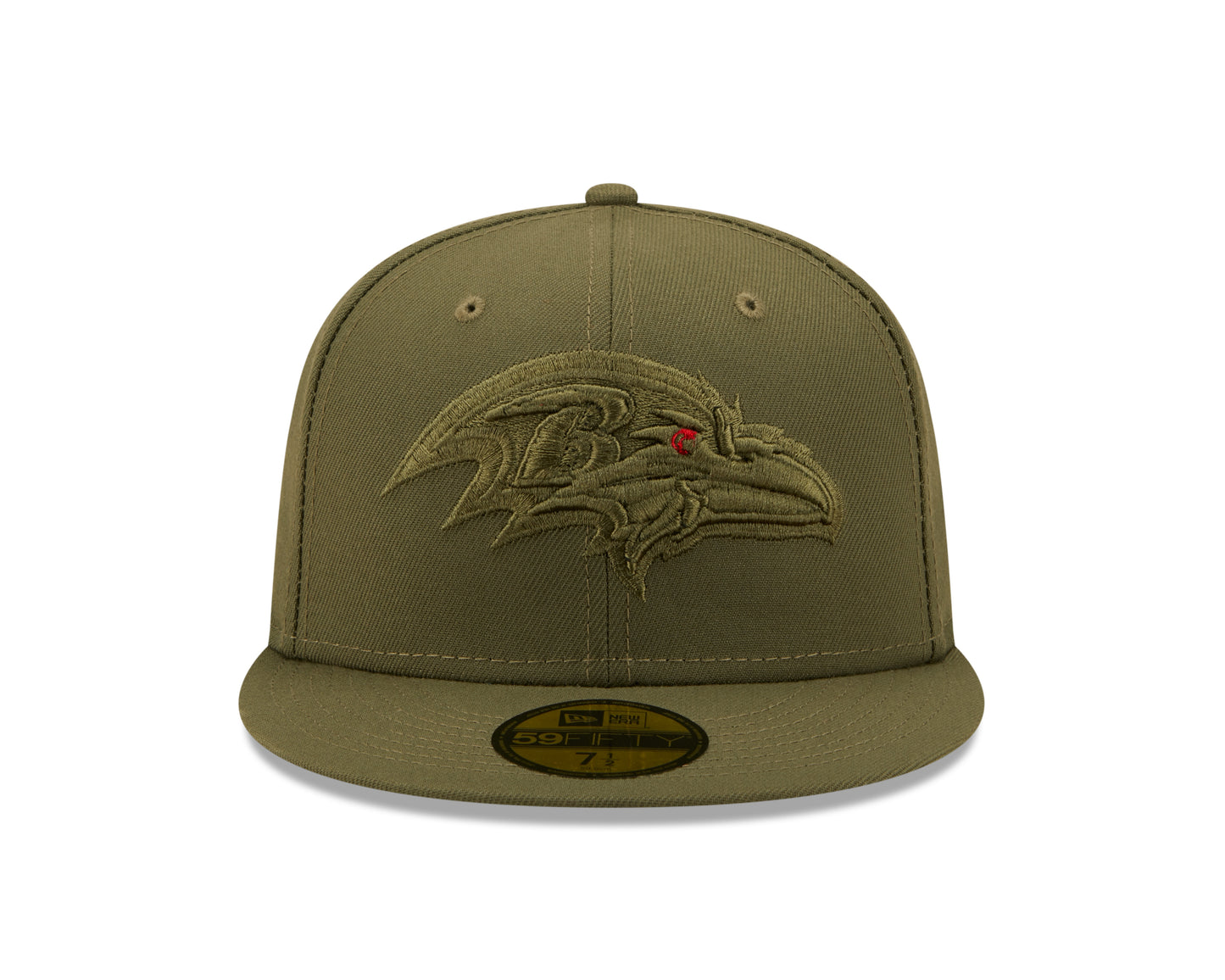 Baltimore Ravens New Era Color Pack New Olive 59fifty Fitted Hat- Red Eye