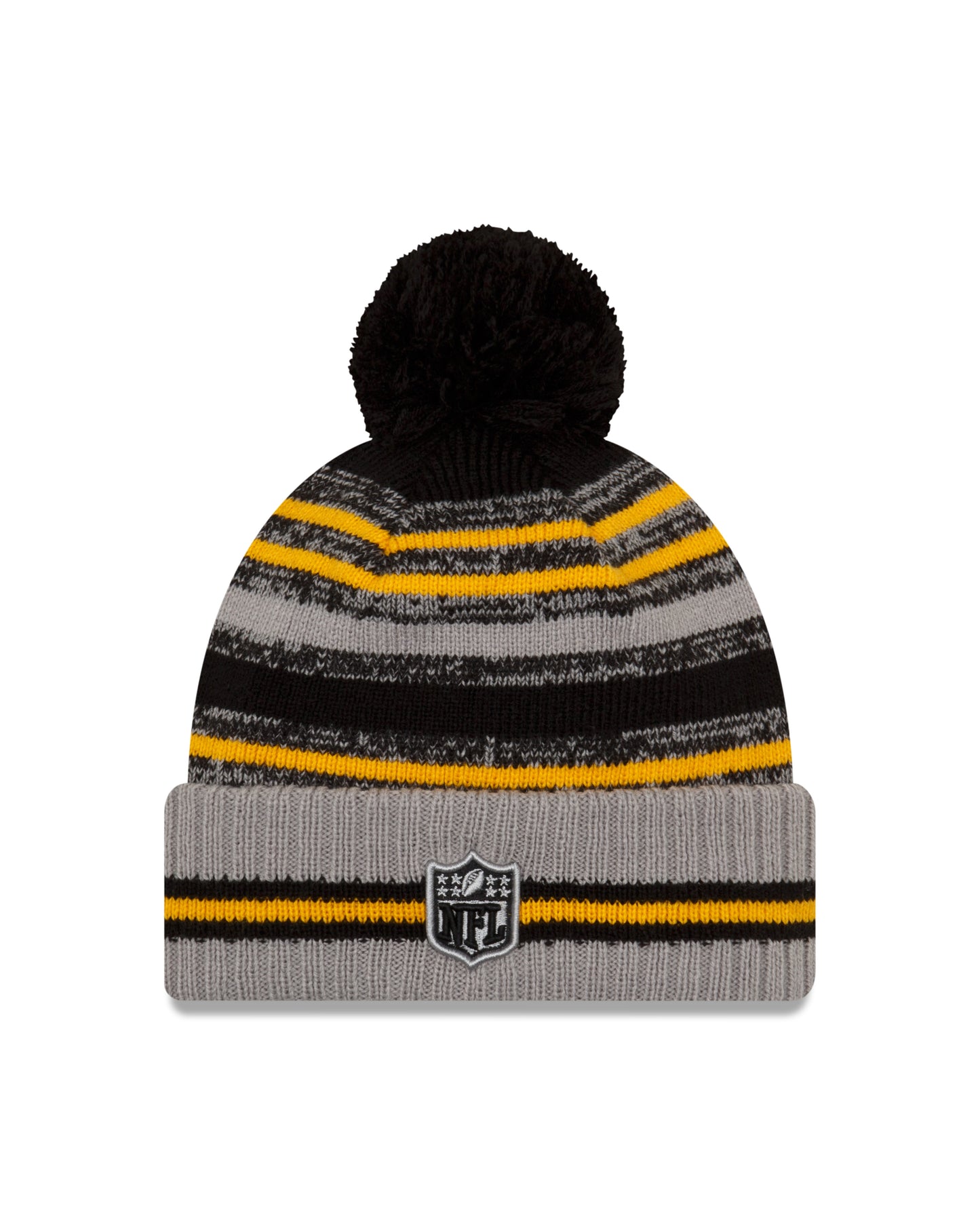 Pittsburgh Steelers New Era Sideline Sport Cuffed Pom Knit Hat Gray