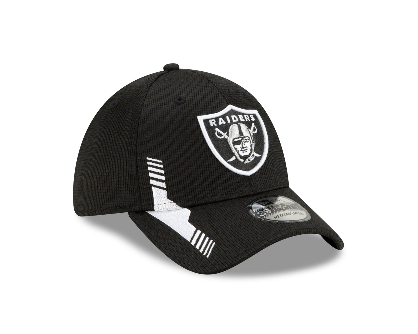 Las Vegas Raiders New Era Blak & Silver Sideline Home 39THIRTY Flex Hat