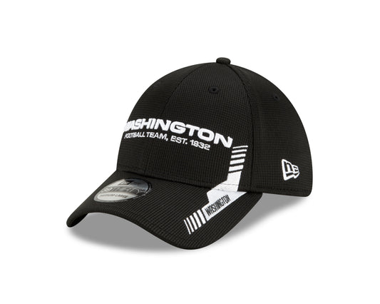 Washington Football New Era Sideline Black and White 39THIRTY Flex Hat