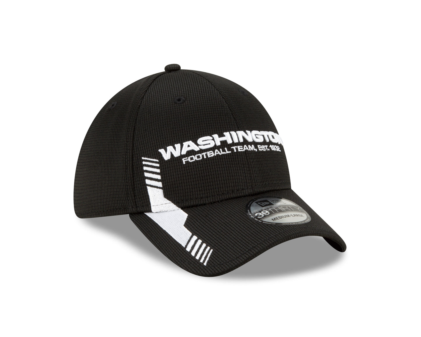 Washington Football New Era Sideline Black and White 39THIRTY Flex Hat