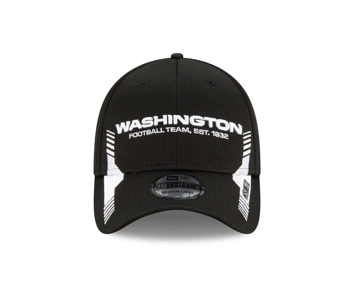 Washington Football New Era Sideline Black and White 39THIRTY Flex Hat