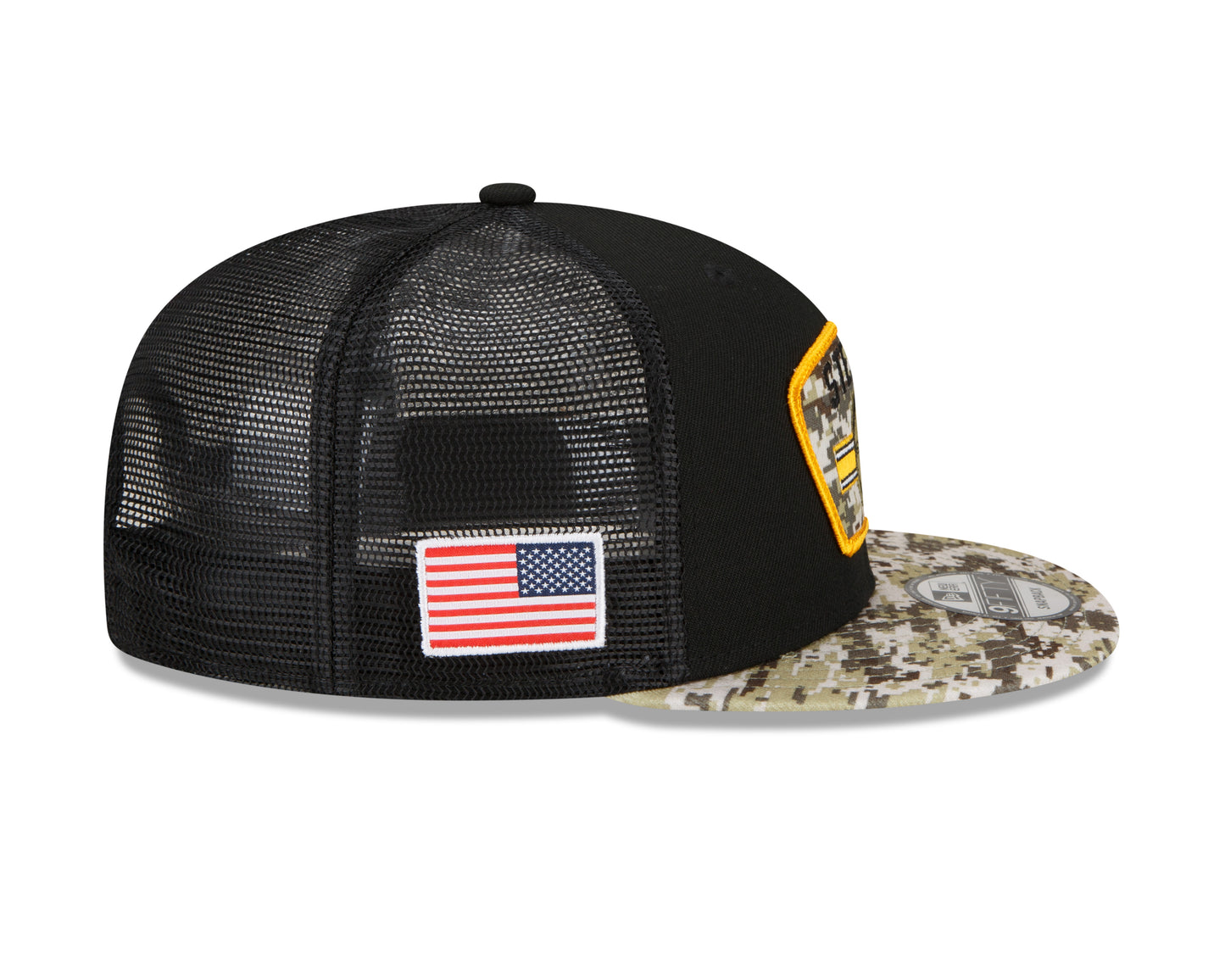Pittsburgh Steelers Salute to Service 9FIFTY Adjustable Hat - Black
