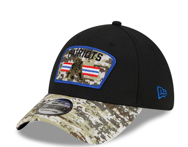New England Patriots Historic New Era Salute to Service Sideline 39THIRTY Hat - Black