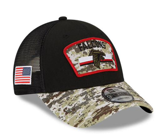 Atlanta Falcons New Era Salute To Service 9FORTY Adjustable Hat - Black