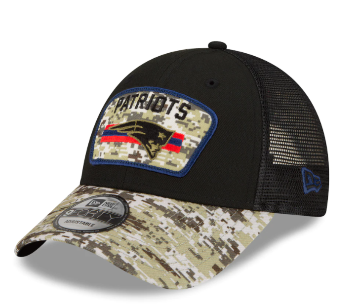 New England Patriots New Era Salute To Service 9FORTY Adjustable Hat - Black
