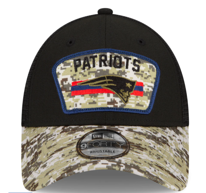 New England Patriots New Era Salute To Service 9FORTY Adjustable Hat - Black