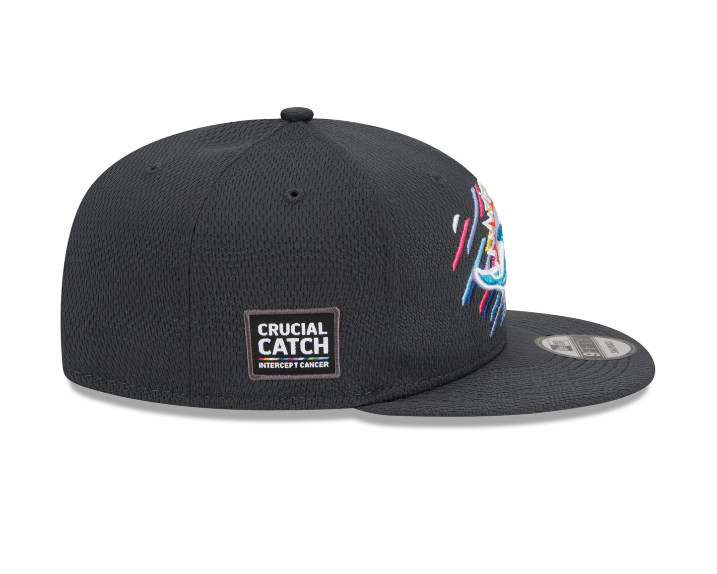 Miami Dolphins New Era Crucial Catch 9FIFTY Adjustable Hat - Gray