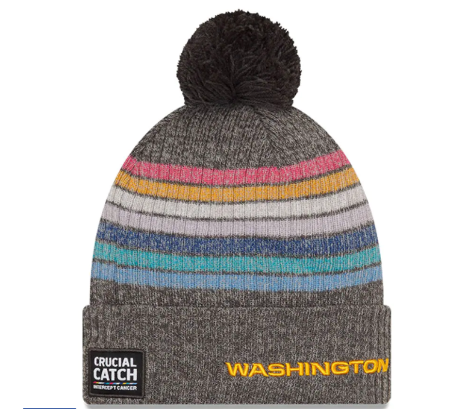 Washington Football Women's New Era NFL Crucial Catch Cuffed Pom Knit Hat