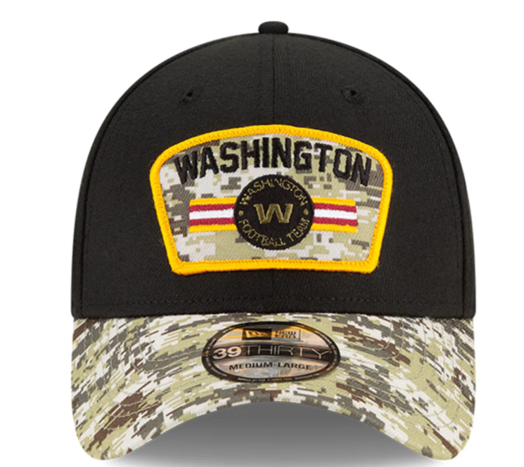 Washington Football New Era Salute to Service Sideline 39THIRTY Flex Hat - Black