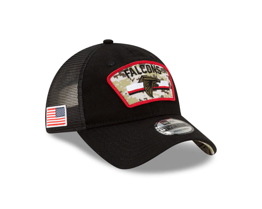 Atlanta Falcons New Era Salute to Service 9TWENTY Adjustable Hat - Black