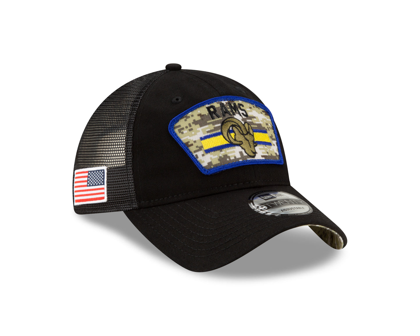 Los Angeles Rams New Era Salute to Service 9TWENTY Adjustable Hat - Black