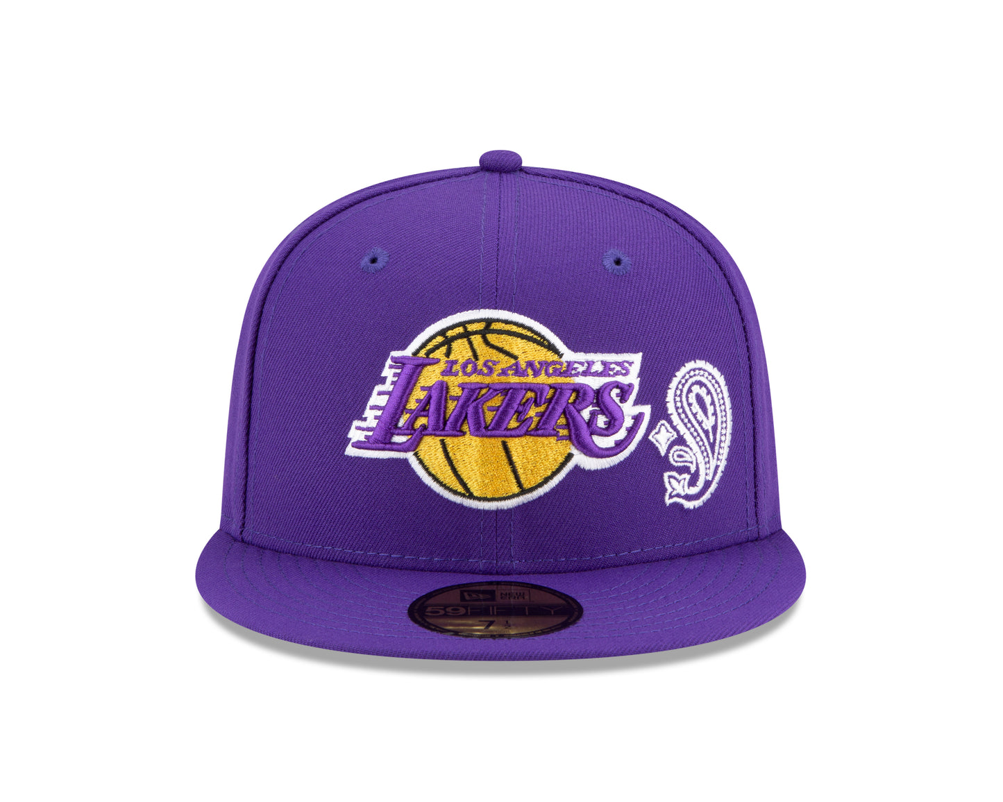 Los Angeles Lakers New Era Paisley Patchwork Undervisor 59FIFTY Fitted Hat - Purple