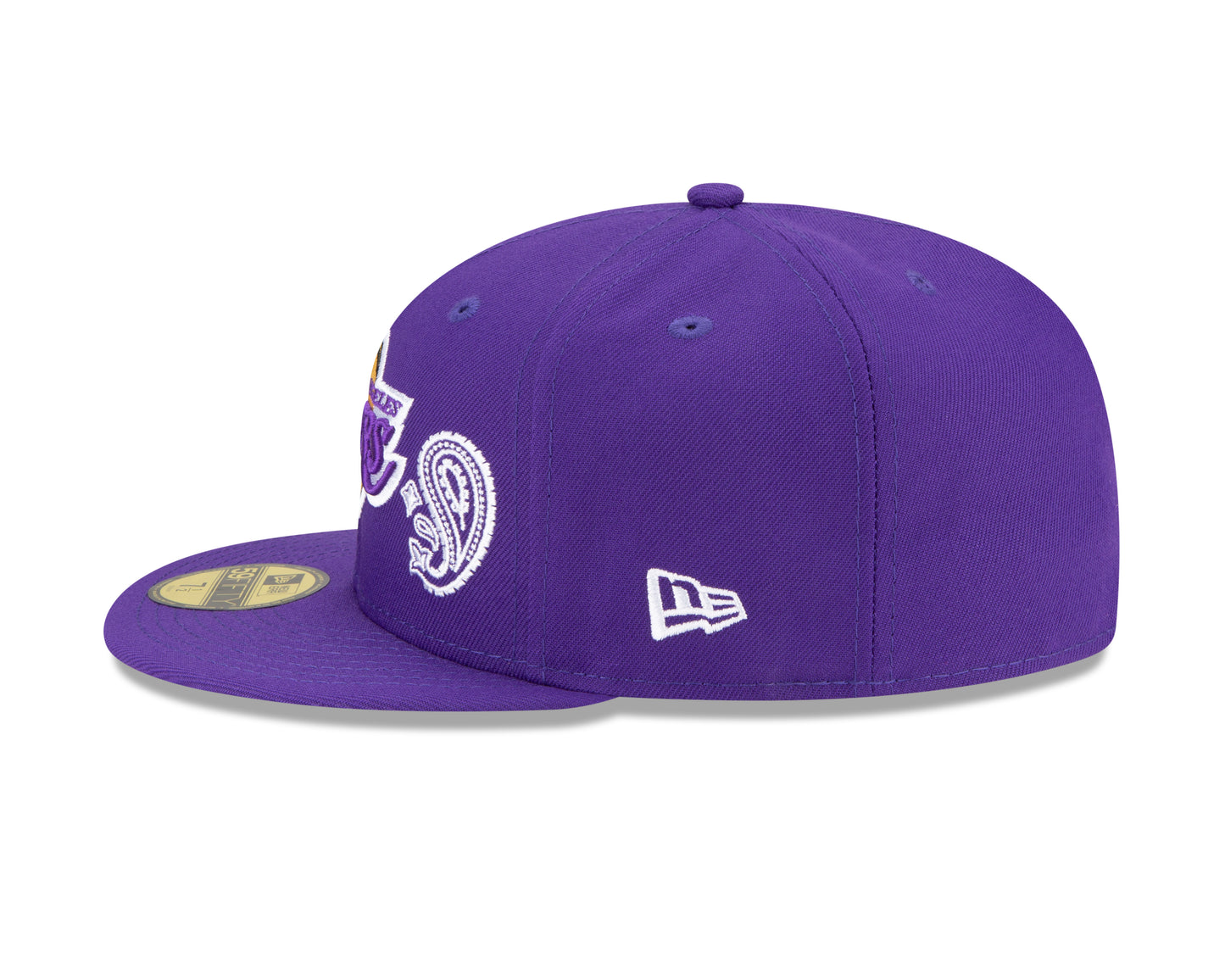 Los Angeles Lakers New Era Paisley Patchwork Undervisor 59FIFTY Fitted Hat - Purple