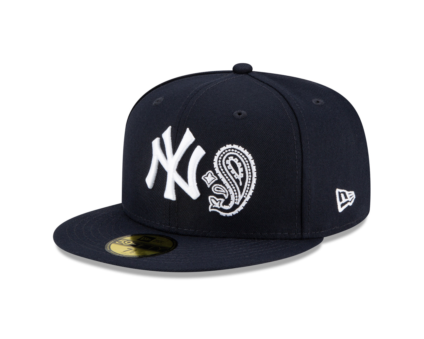 New York Yankees New Era Paisley Patchwork Undervisor 59FIFTY Fitted Hat - Navy