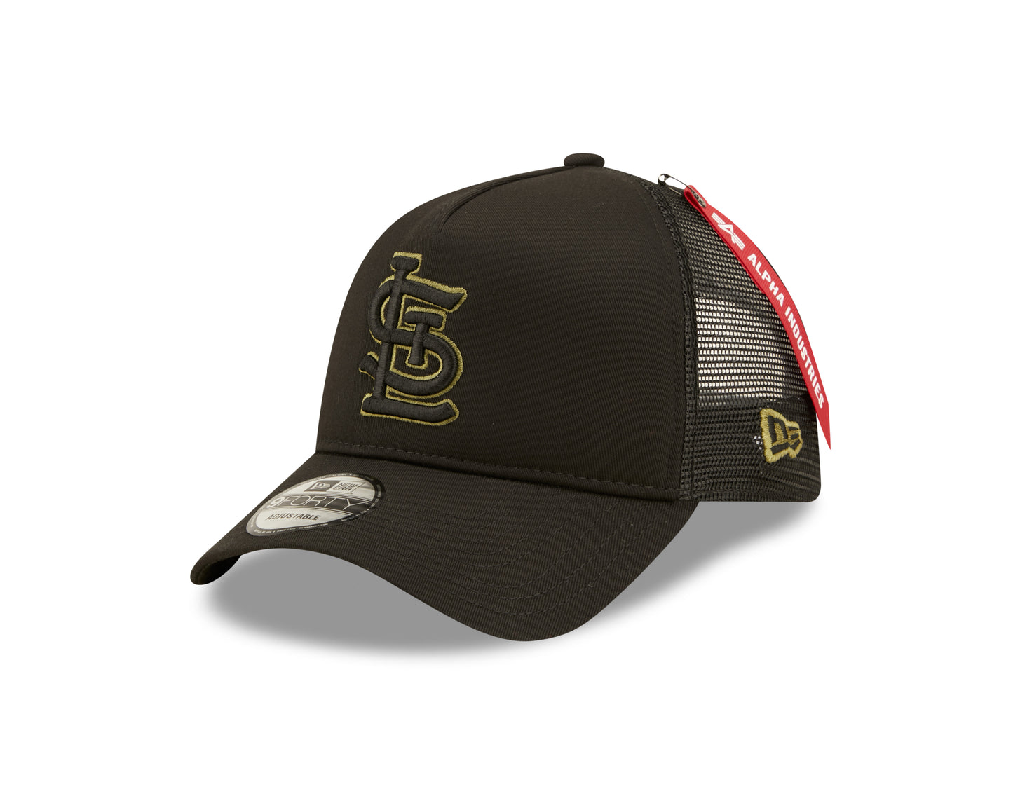 St. Louis Cardinals New Era x Alpha Industries A-Frame 9FORTY Trucker Snapback