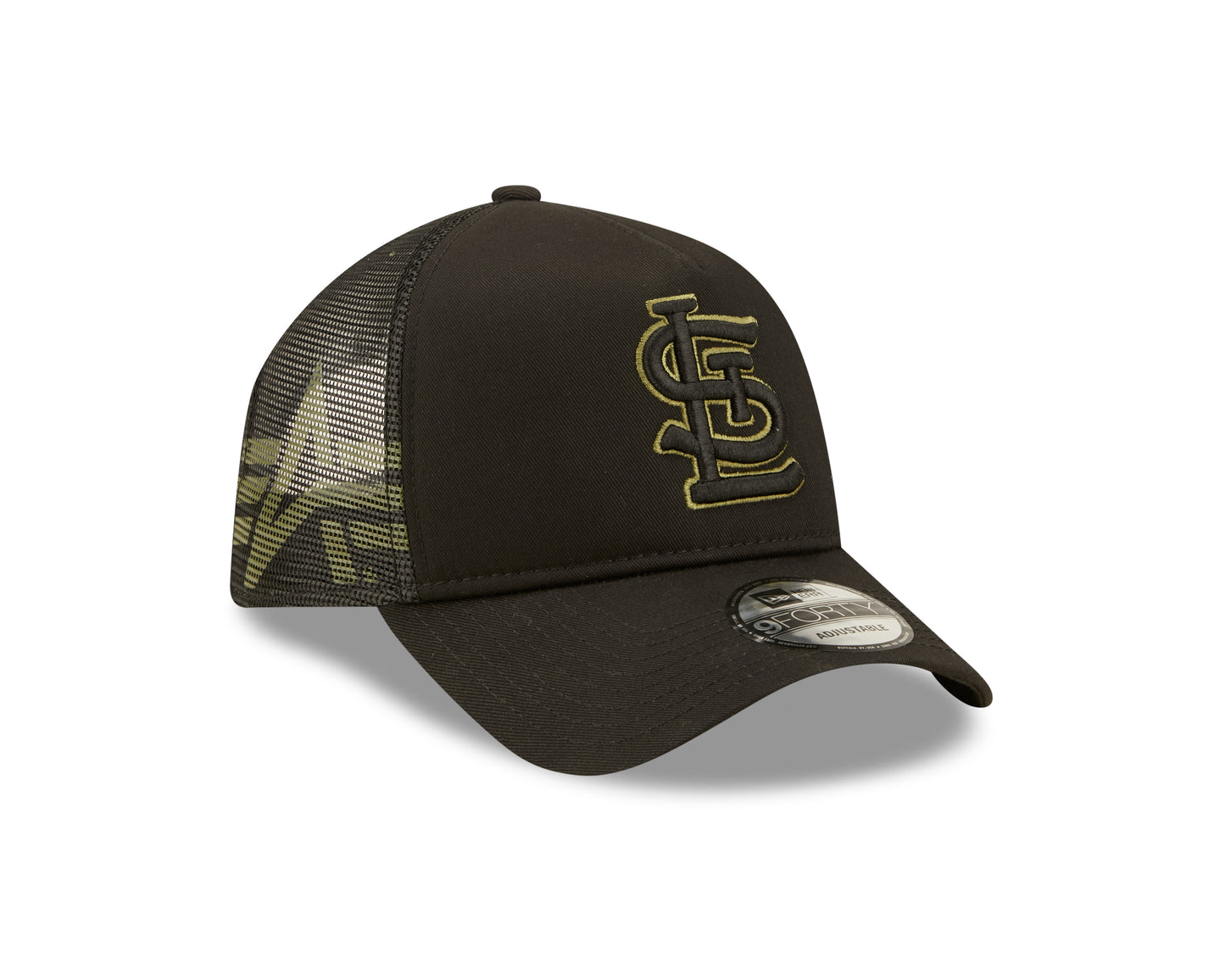 St. Louis Cardinals New Era x Alpha Industries A-Frame 9FORTY Trucker Snapback