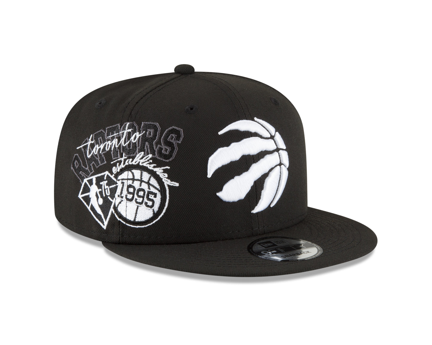 Toronto Raptors Black & White Back Half Series 9FIFTY Snap Back Hat
