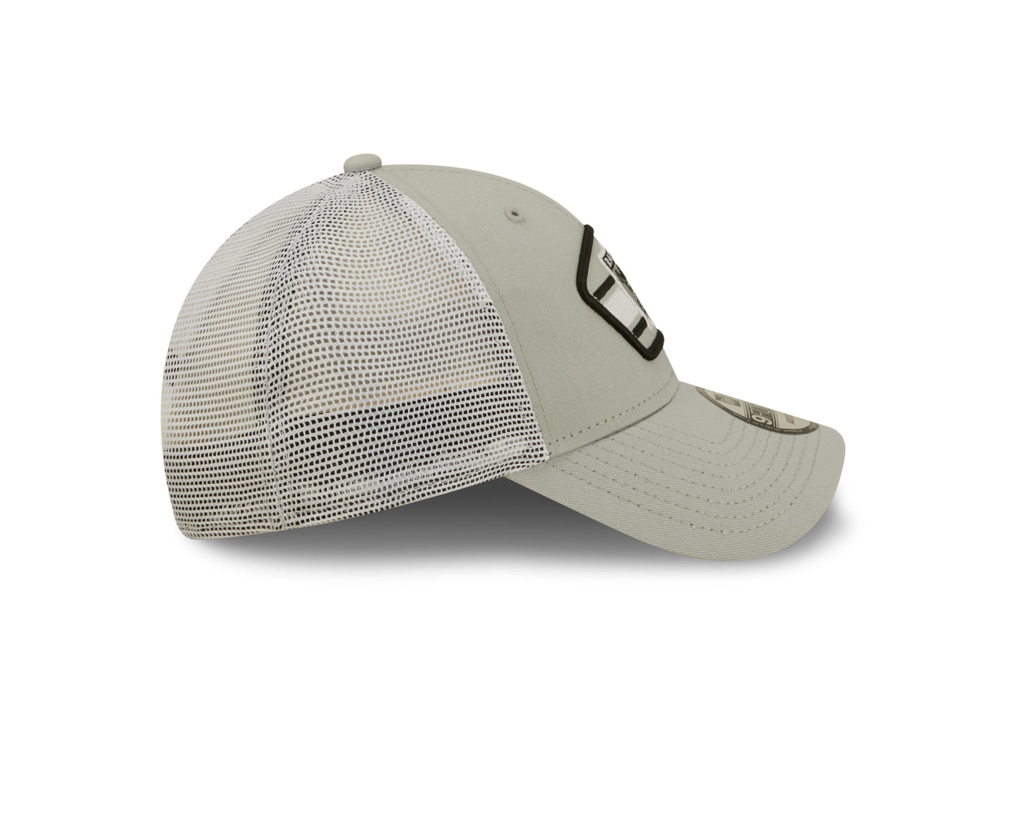 Las Vegas Raiders New Era Logo Patch Trucker Mesh 9Forty Snap Back Hat - Gray