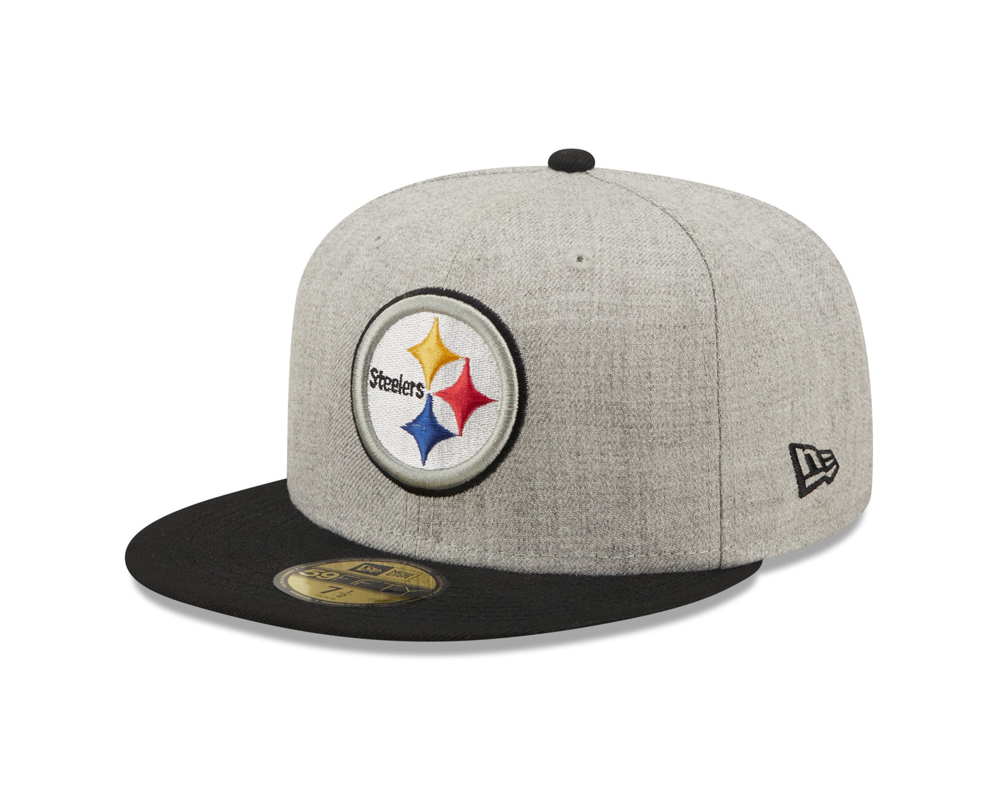 Pittsburgh Steelers New Era Establish Year Heather Side Patch 59FIFTY Fitted Hat - Gray