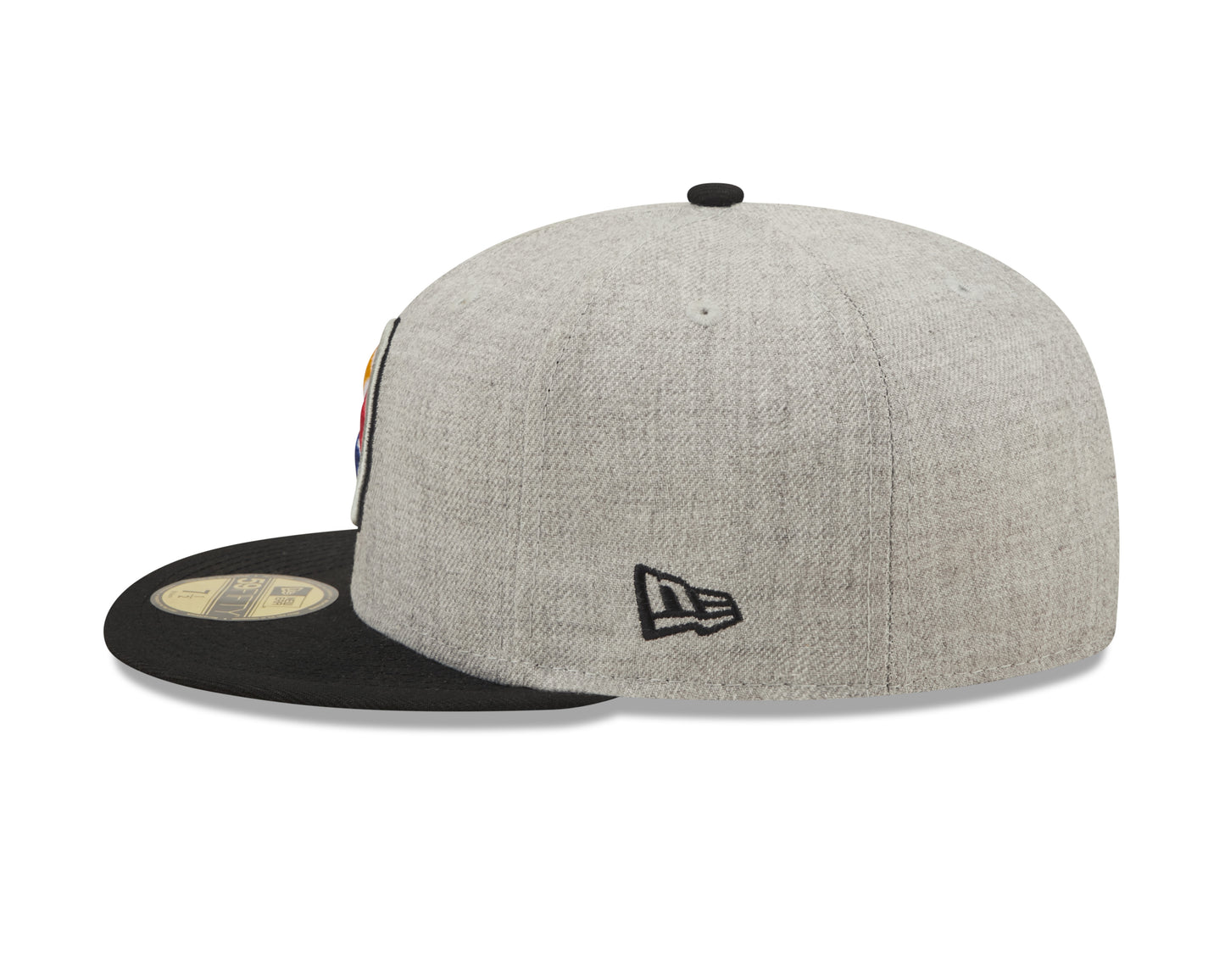 Pittsburgh Steelers New Era Establish Year Heather Side Patch 59FIFTY Fitted Hat - Gray