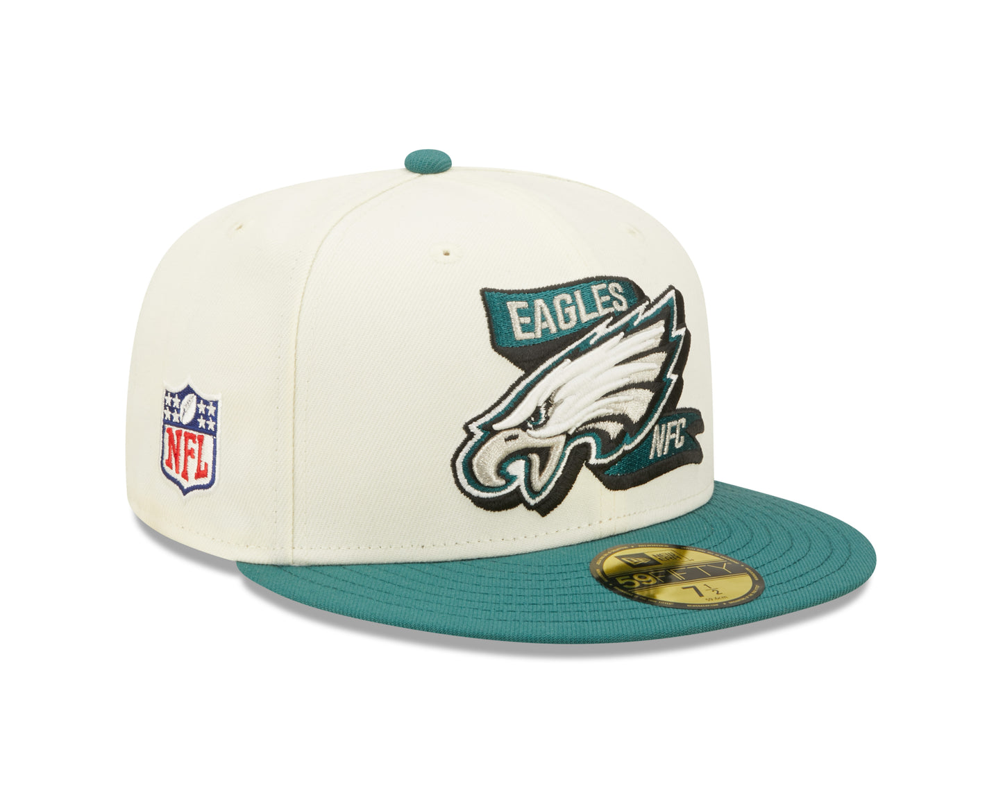 Philadelphia Eagles New Era NFL Sideline 59fifty Fitted Hat - Cream