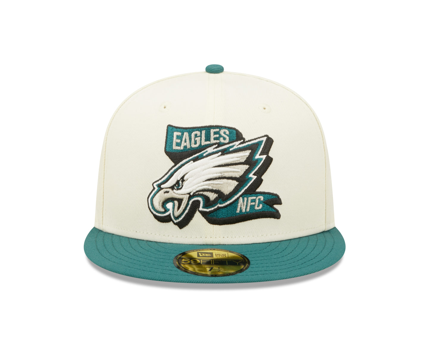Philadelphia Eagles New Era NFL Sideline 59fifty Fitted Hat - Cream
