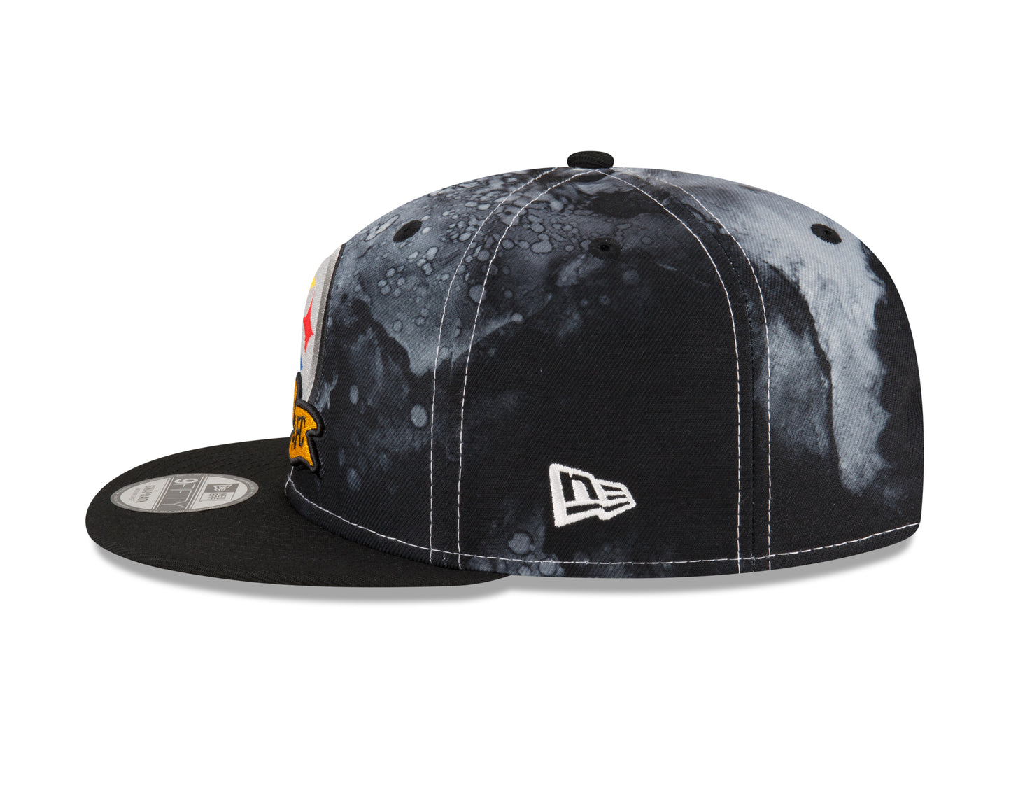 Pittsburgh Steelers Sideline Ink Black & White 9Fifty Snapback Hat