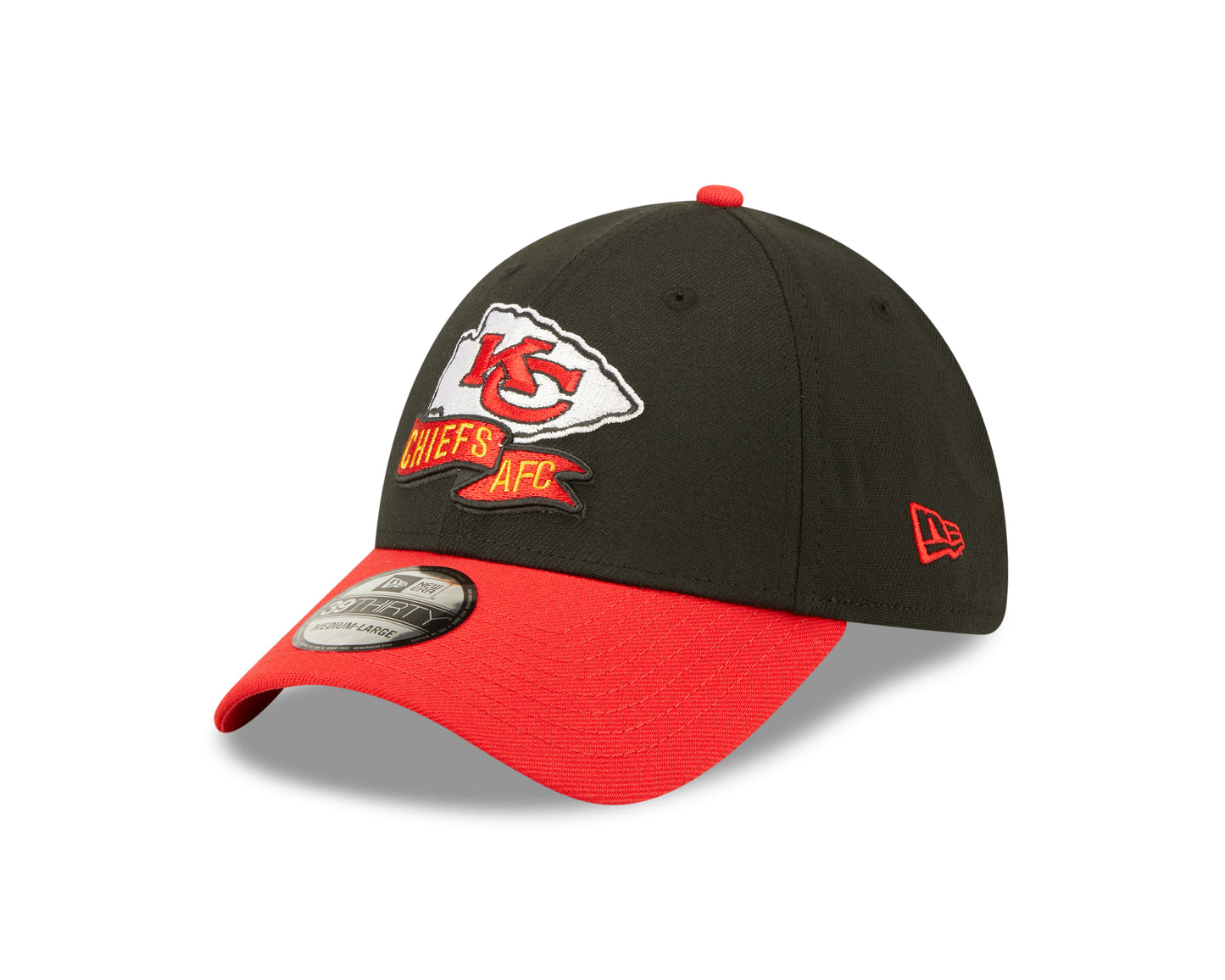 Kansas City Chiefs New Era Sideline Banner Team Colors 39THIRTY Flex Hat - Black