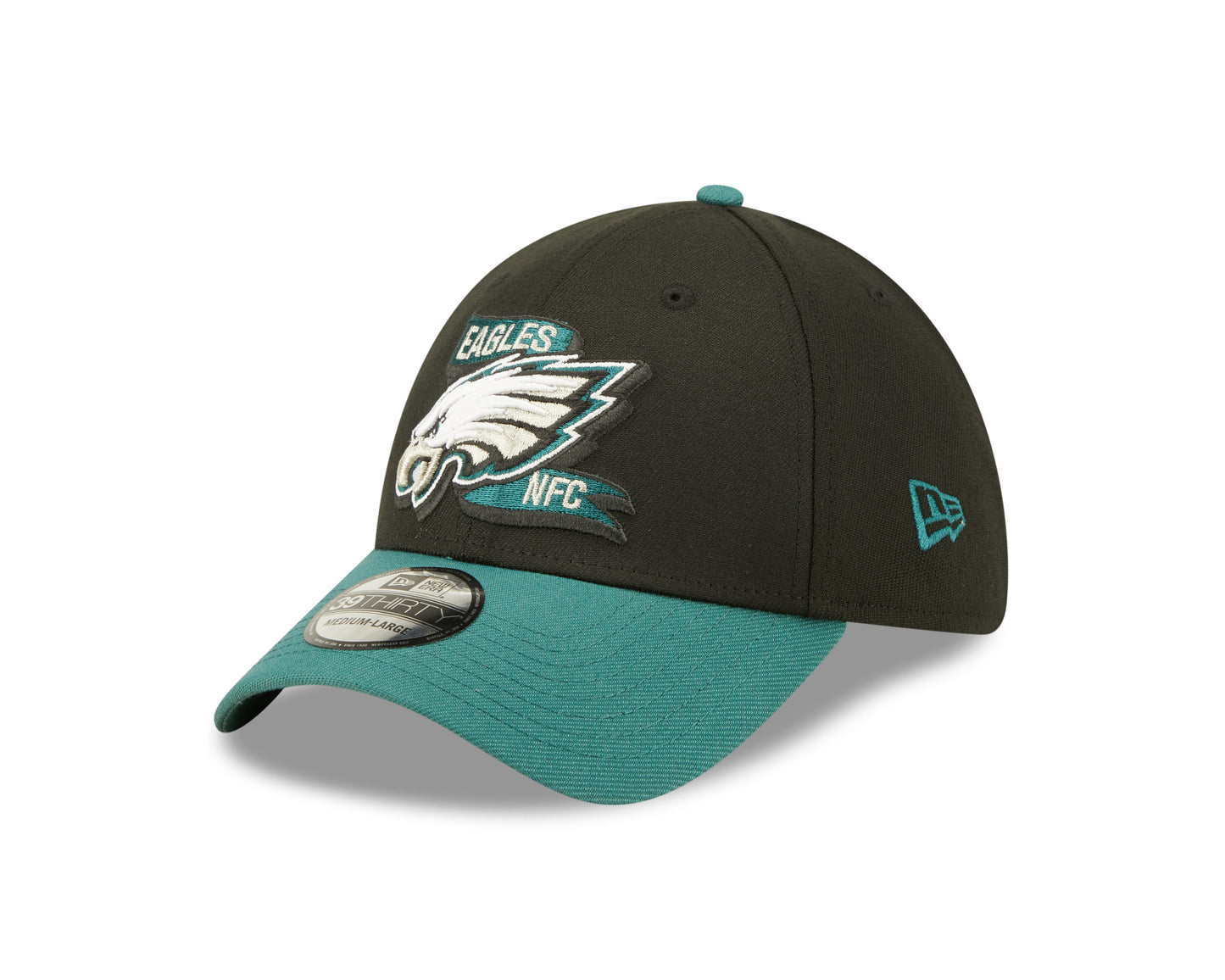 Philadelphia Eagles New Era Sideline Banner Team Colors 39THIRTY Flex Hat - Black