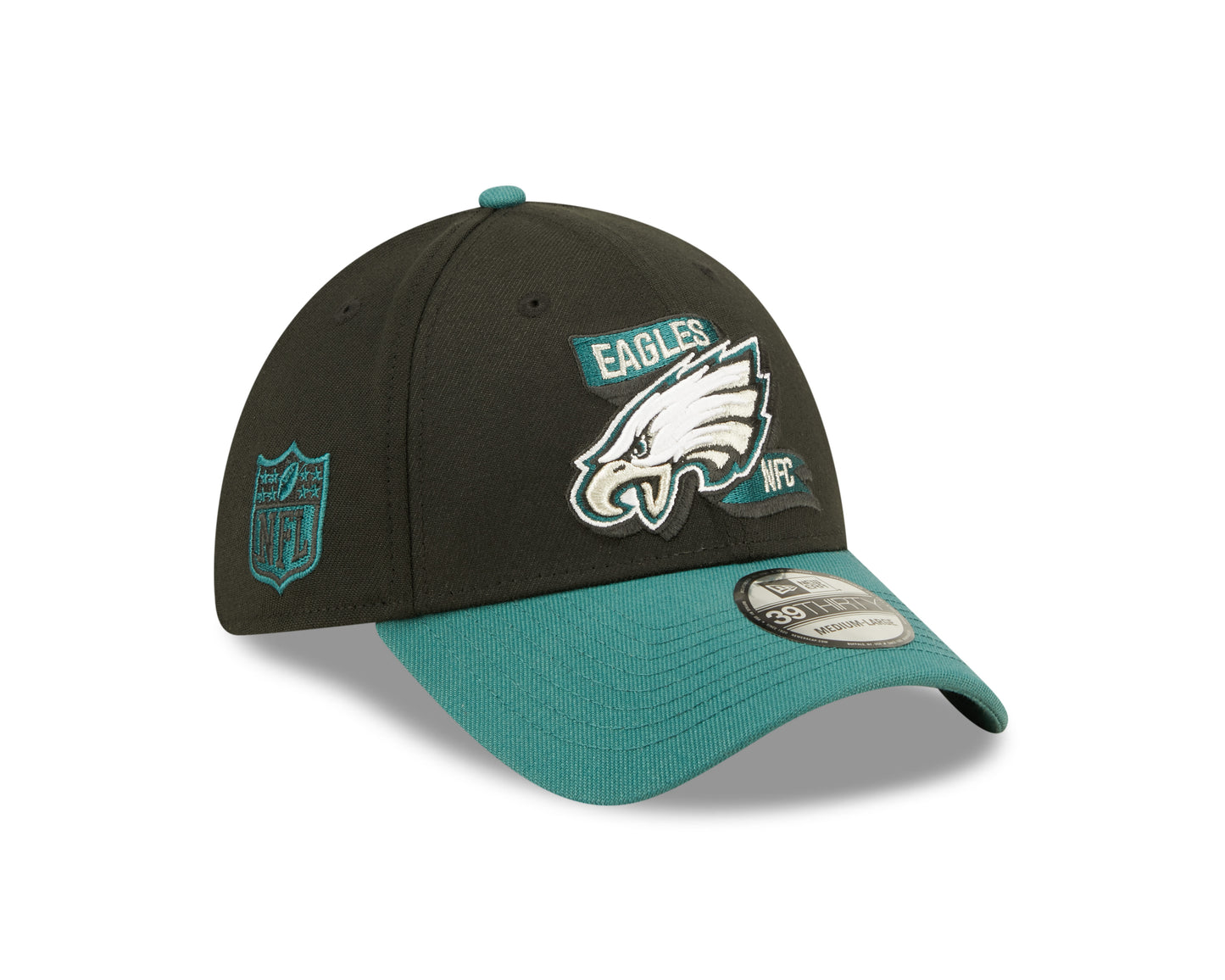 Philadelphia Eagles New Era Sideline Banner Team Colors 39THIRTY Flex Hat - Black