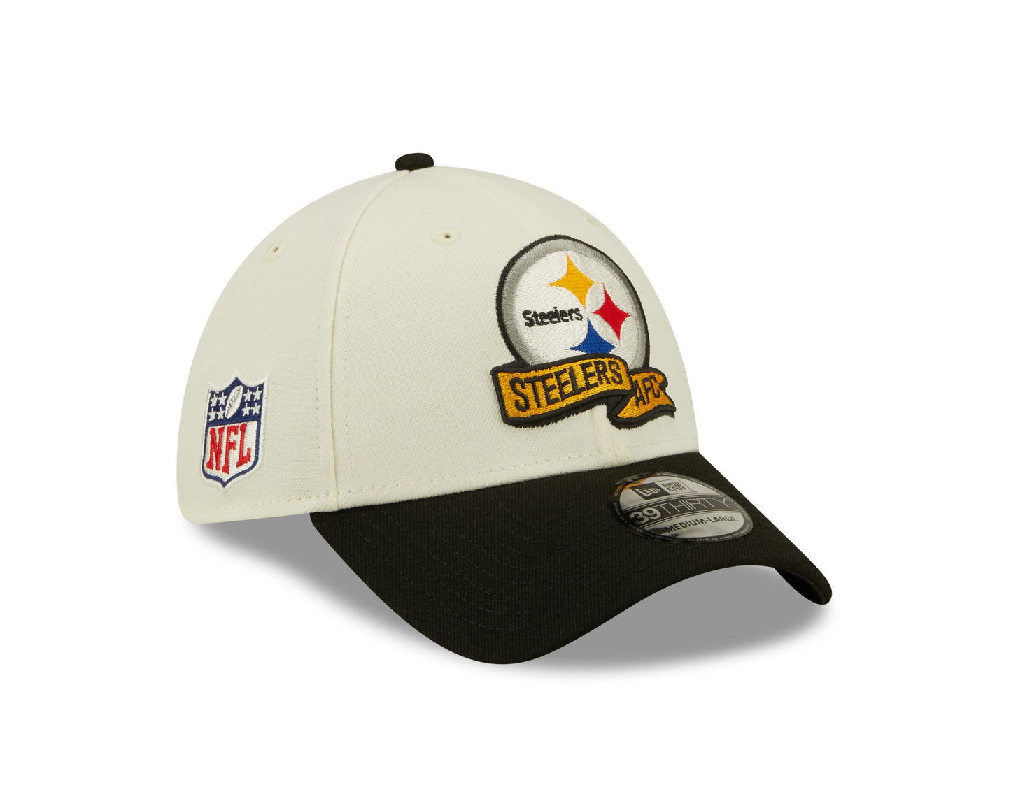 Pittsburgh Steelers New Era Sideline Banner 39THIRTY Flex Hat - Cream