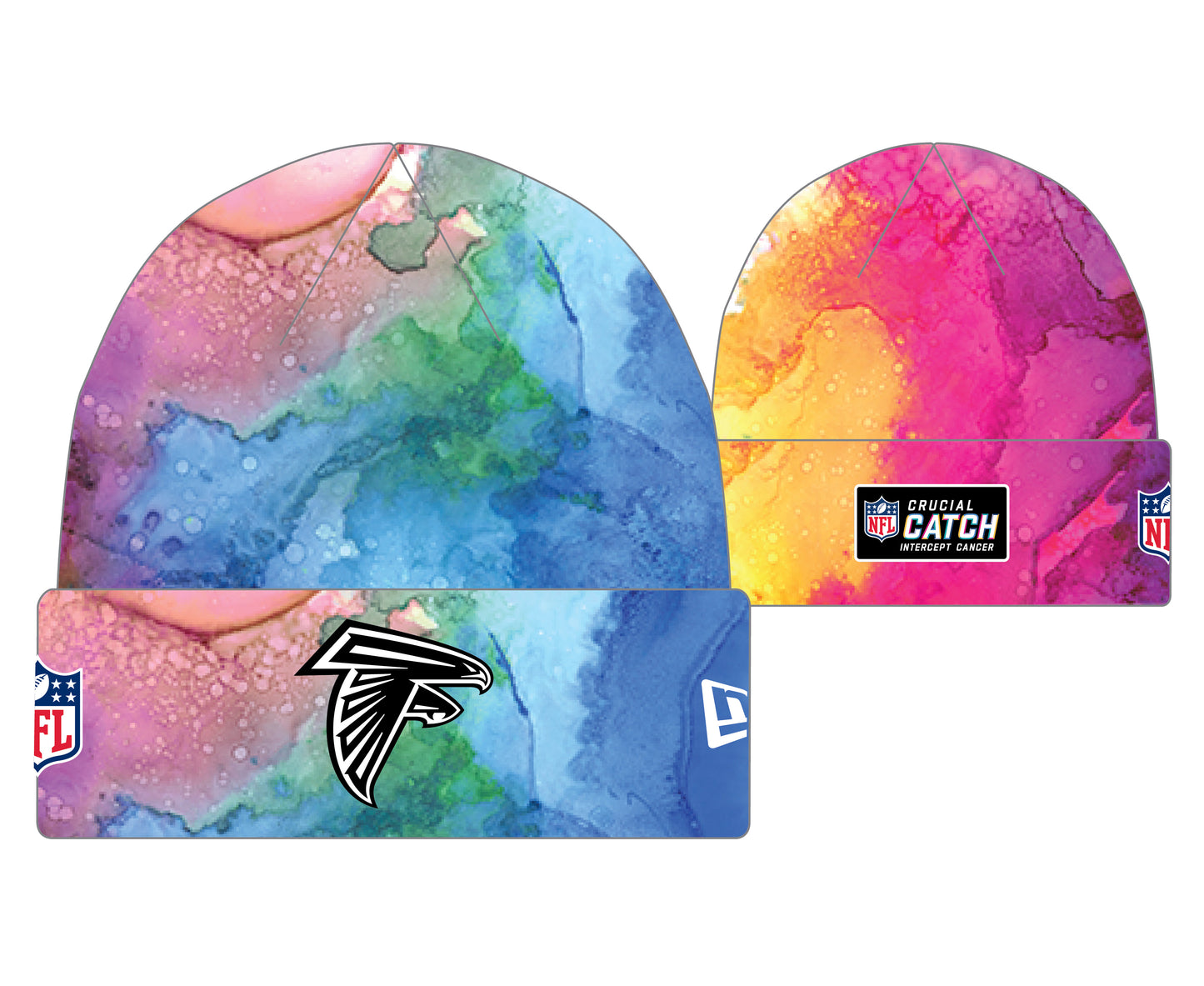 Atlanta Falcons New Era Crucial Catch Knit Hat - Pink Ink