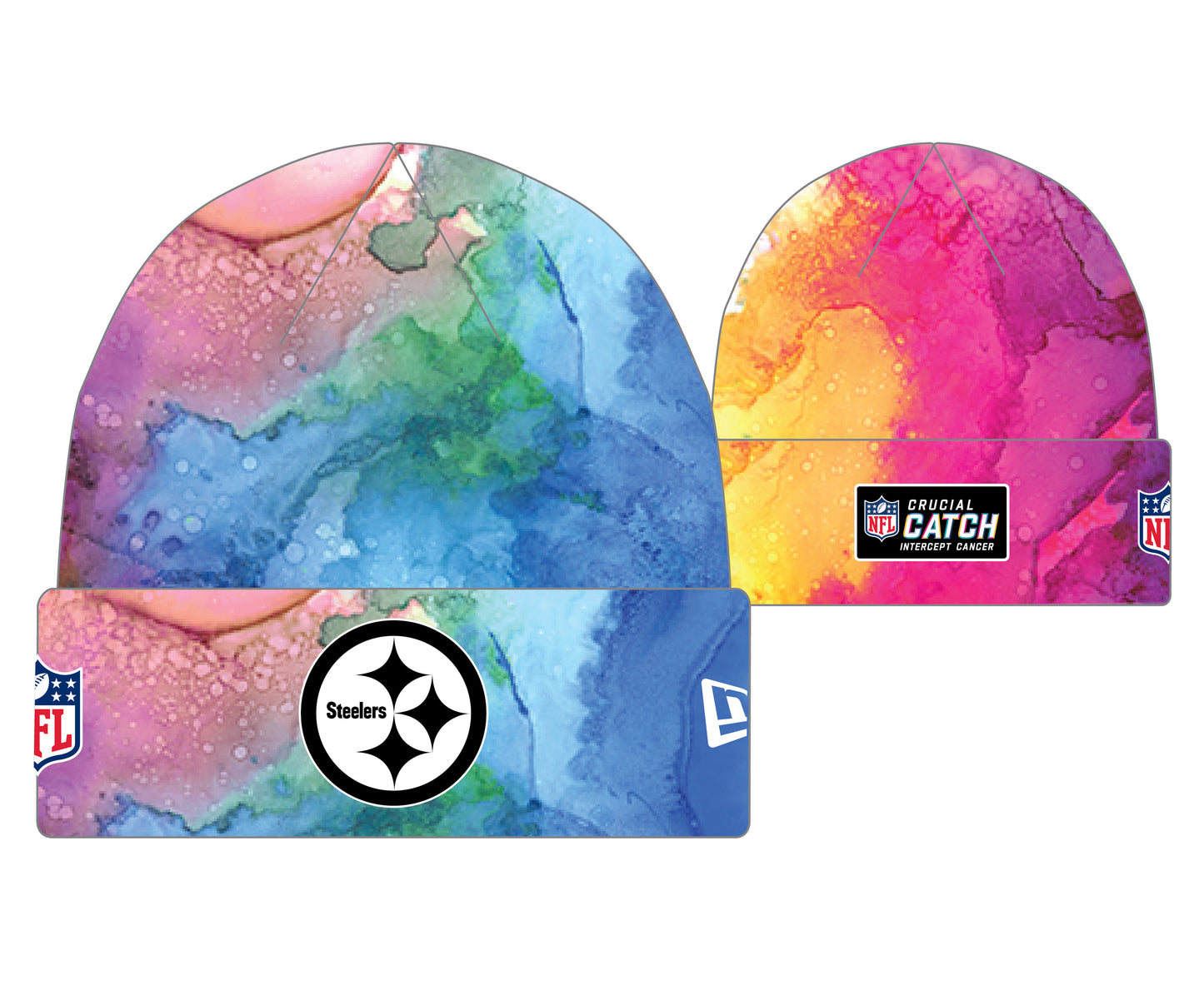 Pittsburgh Steelers New Era Crucial Catch Knit Hat- Pink Ink