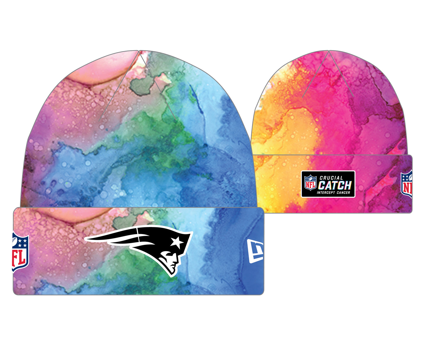 New England Patriots New Era Crucial Catch Knit Hat - Pink Ink