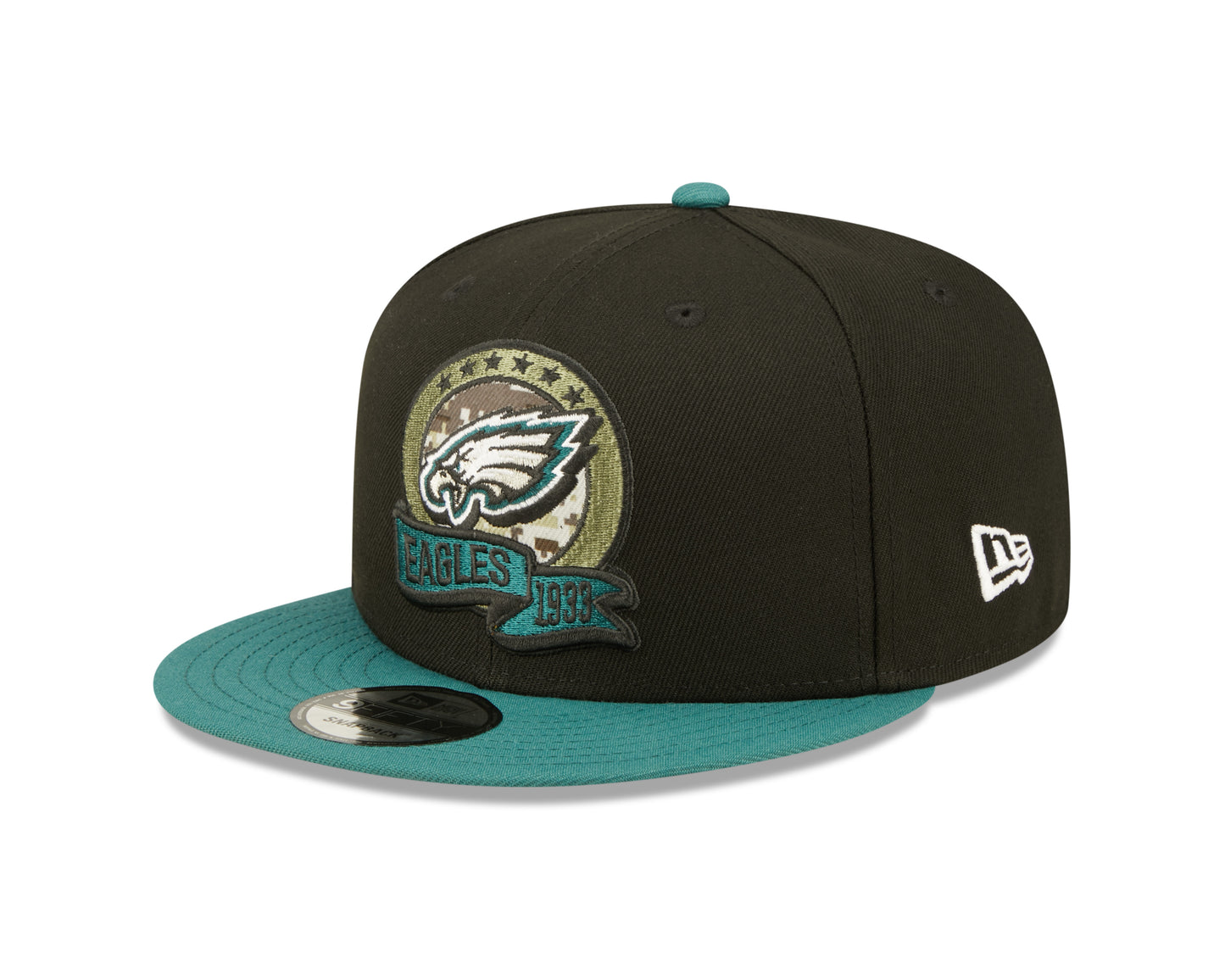 Philadelphia Eagles New Era Salute To Service 9FIFTY Adjustable Hat - Black