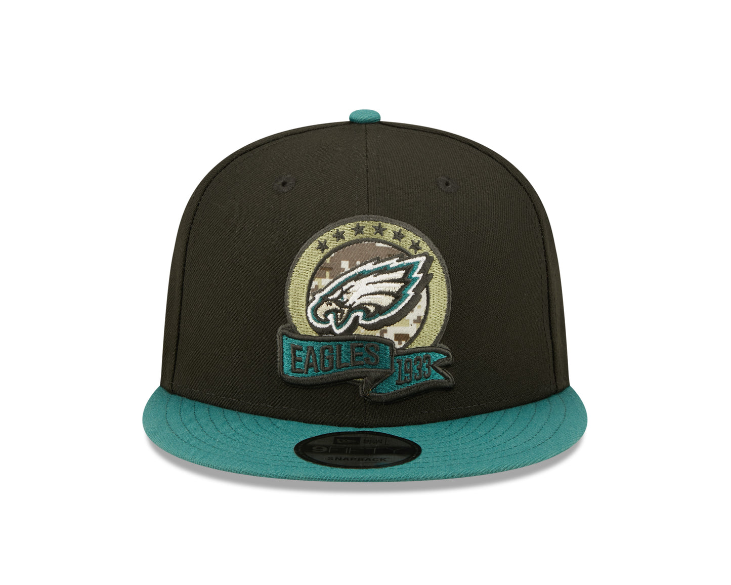 Philadelphia Eagles New Era Salute To Service 9FIFTY Adjustable Hat - Black