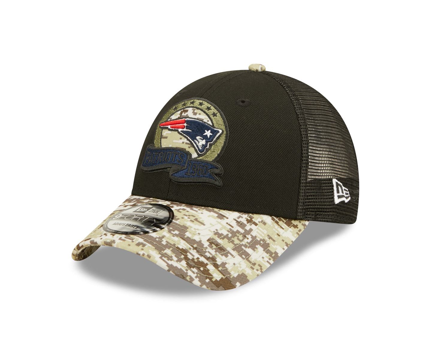 New England Patriots New Era Salute To Service 9FORTY Adjustable Hat - Black