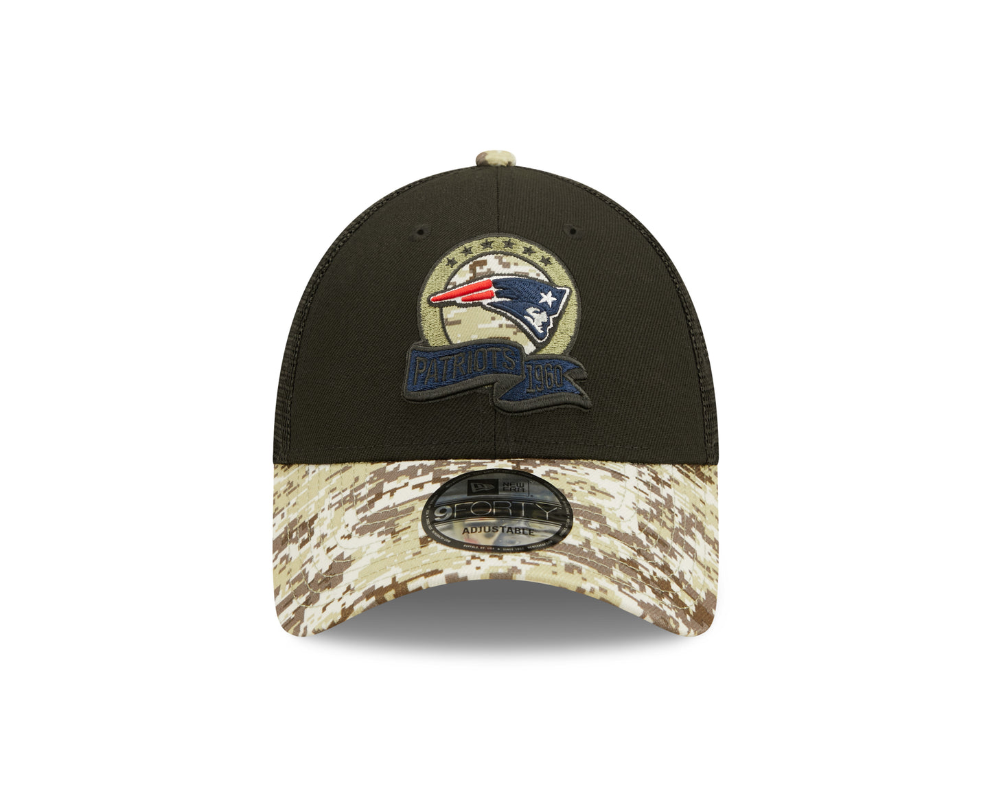 New England Patriots New Era Salute To Service 9FORTY Adjustable Hat - Black