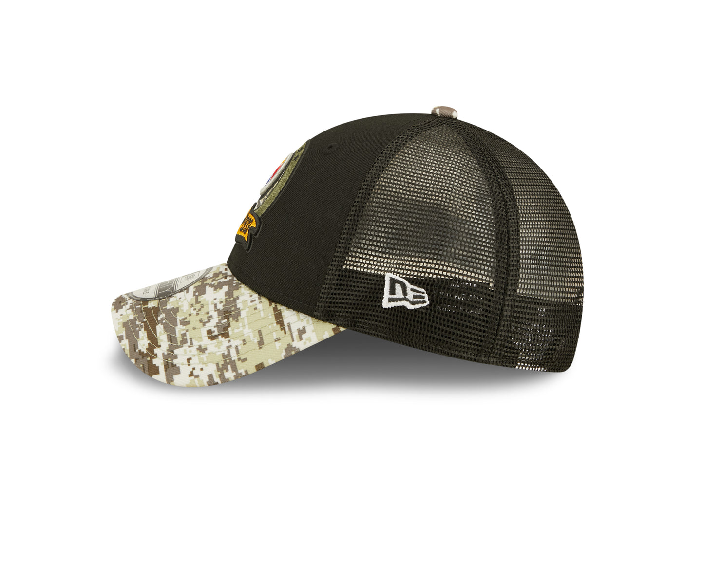 Pittsburgh Steelers New Era Salute To Service 9FORTY Adjustable Hat - Black