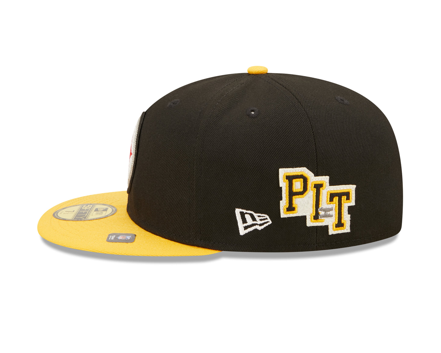 Pittsburgh Steelers New Era Super Bowl Series Letterman 59FIFTY Fitted Hat - Black
