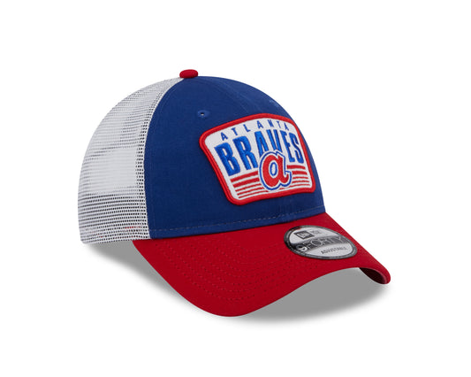 Atlanta Braves New Era Logo Patch Trucker 9FORTY Snapback Hat