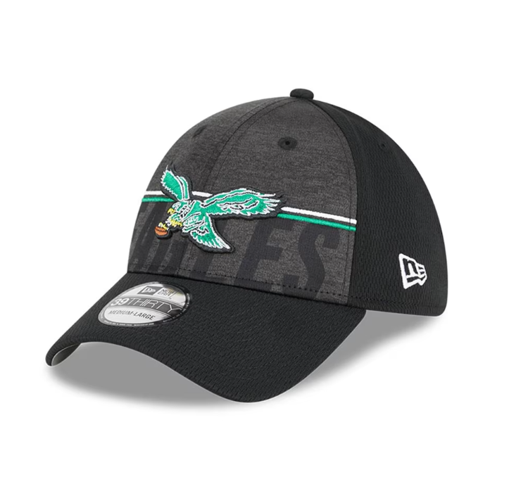 Philadelphia Eagles New Era 2023 Training Camp Throwback Black 39Thirty