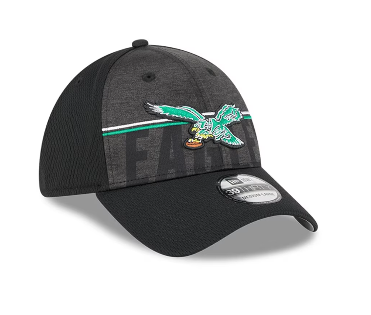 Philadelphia Eagles New Era 2023 Training Camp Throwback Black 39Thirty