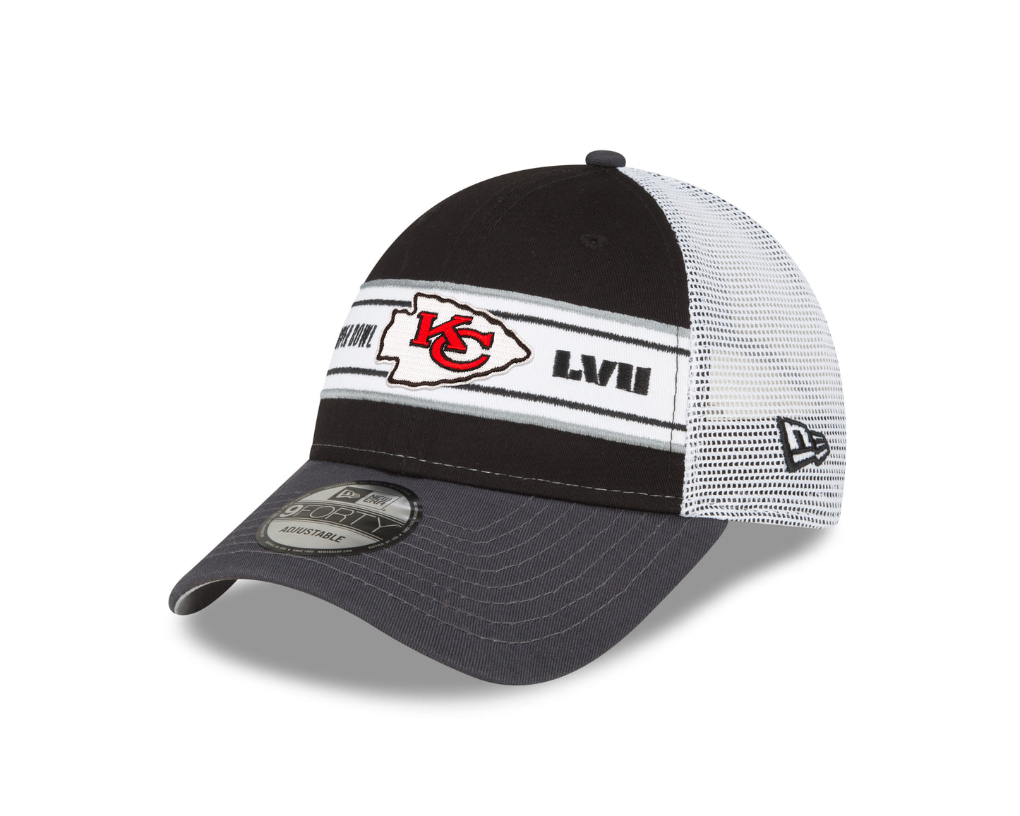 Kansas City Chiefs Super Bowl LVII 9FORTY Trucker Hat - Black