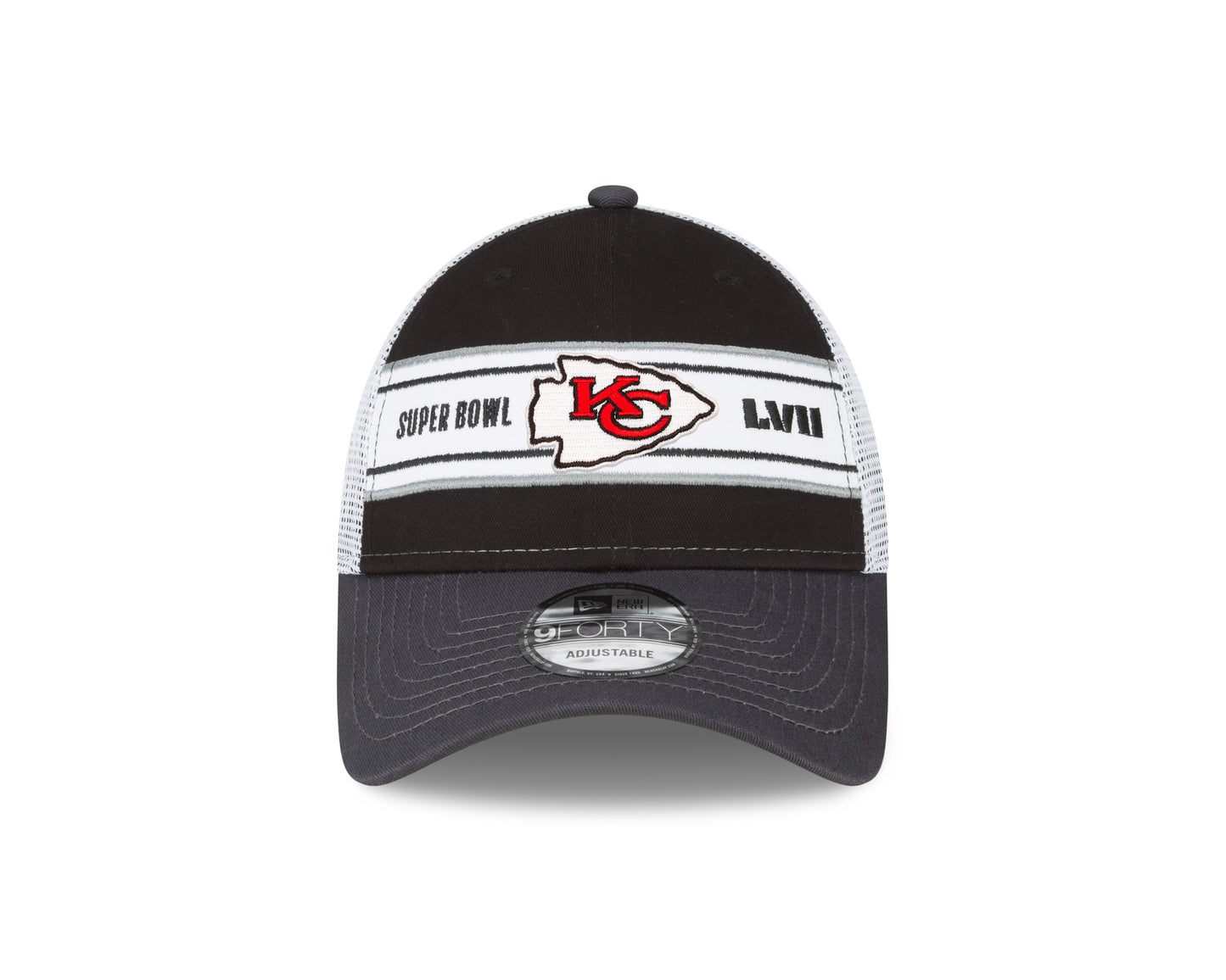 Kansas City Chiefs Super Bowl LVII 9FORTY Trucker Hat - Black