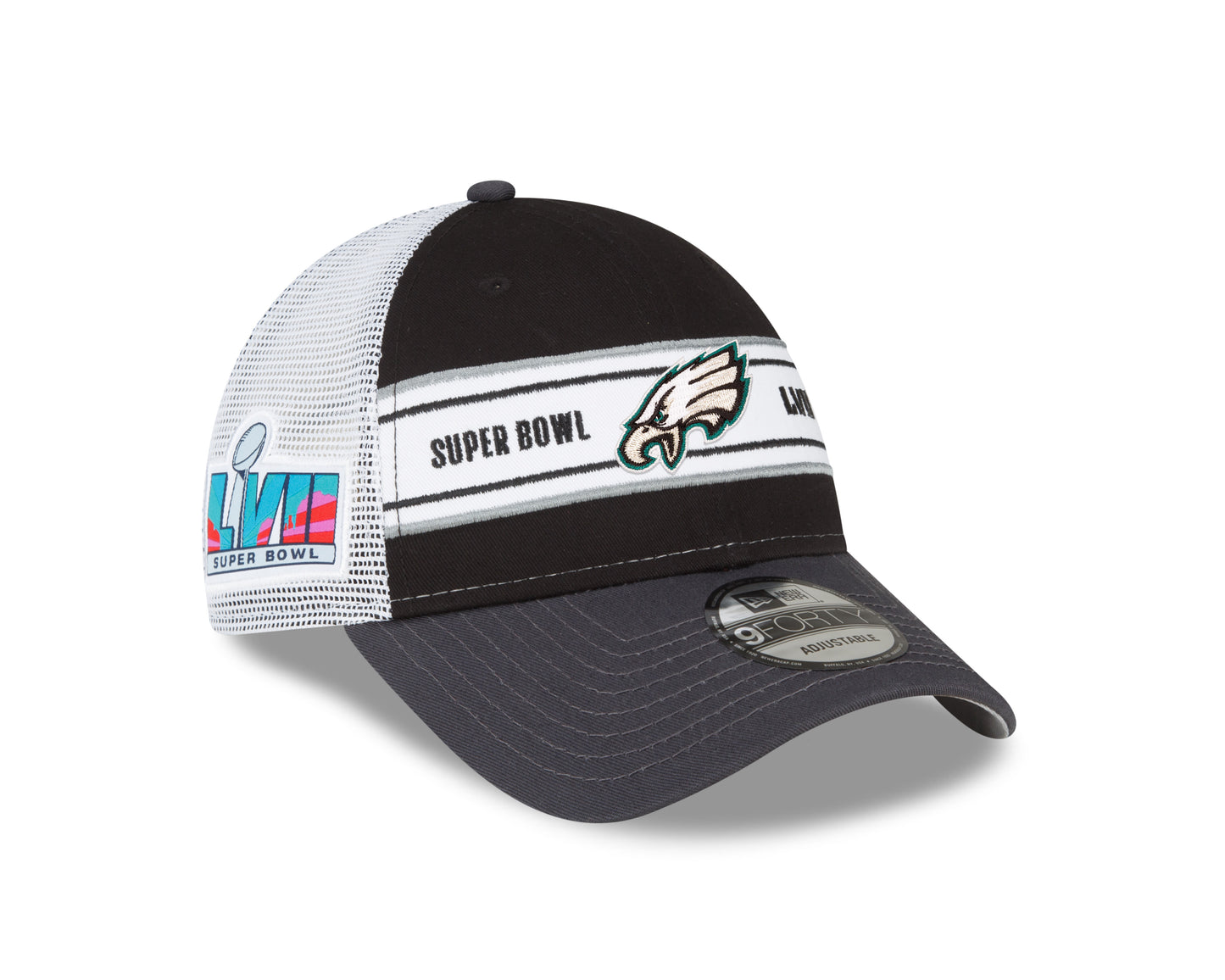 Philadelphia Eagles Going to Superbowl LVII 9FORTY Adjustable Trucker Hat - Black