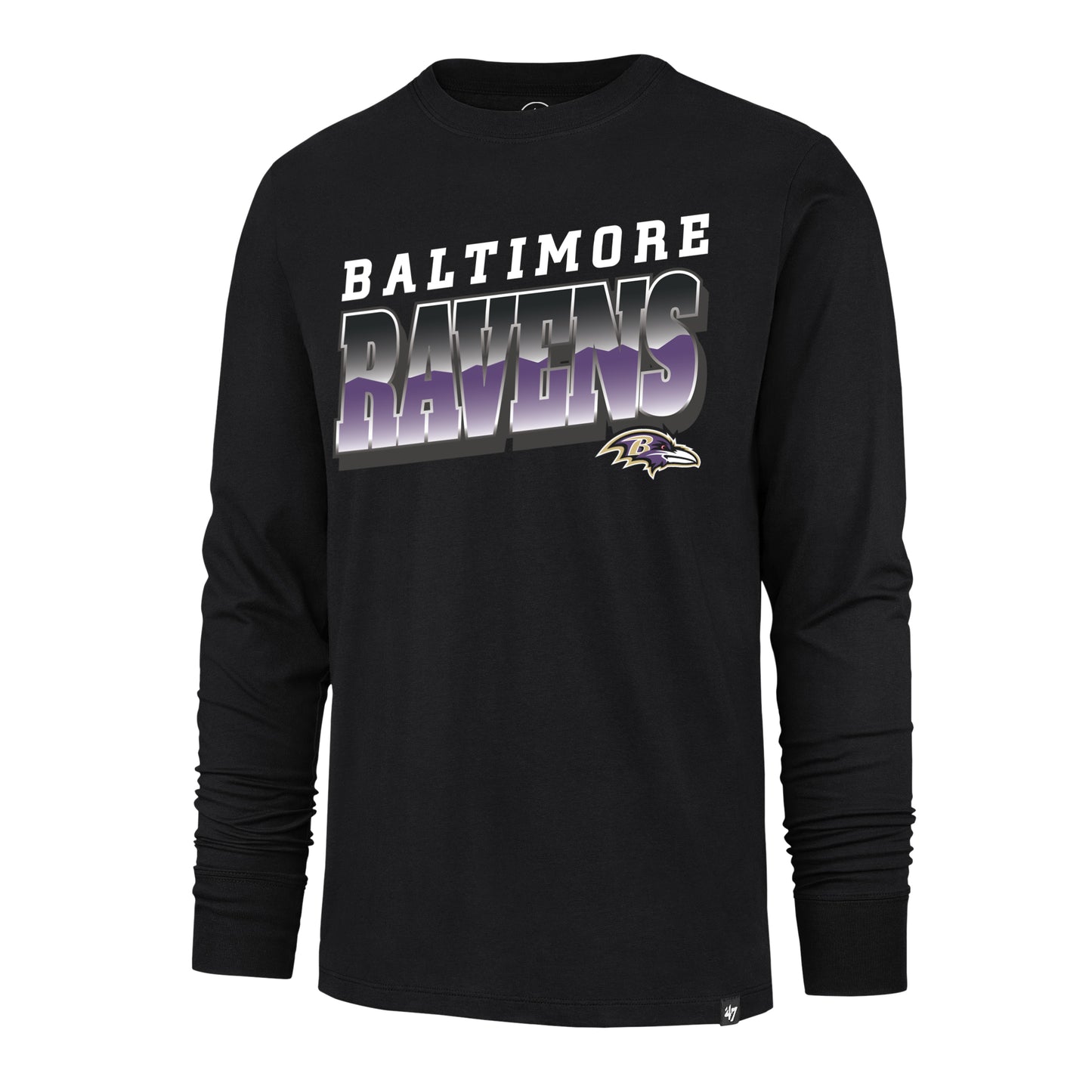 Baltimore Ravens '47 Polished Franklin Long Sleeve T-Shirt - Black